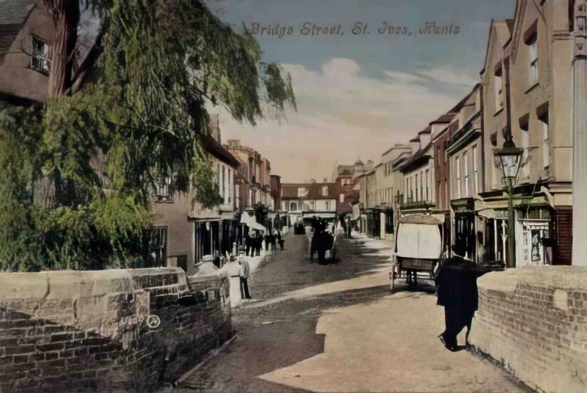Huntingdonshire St Ives Bridge Street Vintage A4 Photo Print