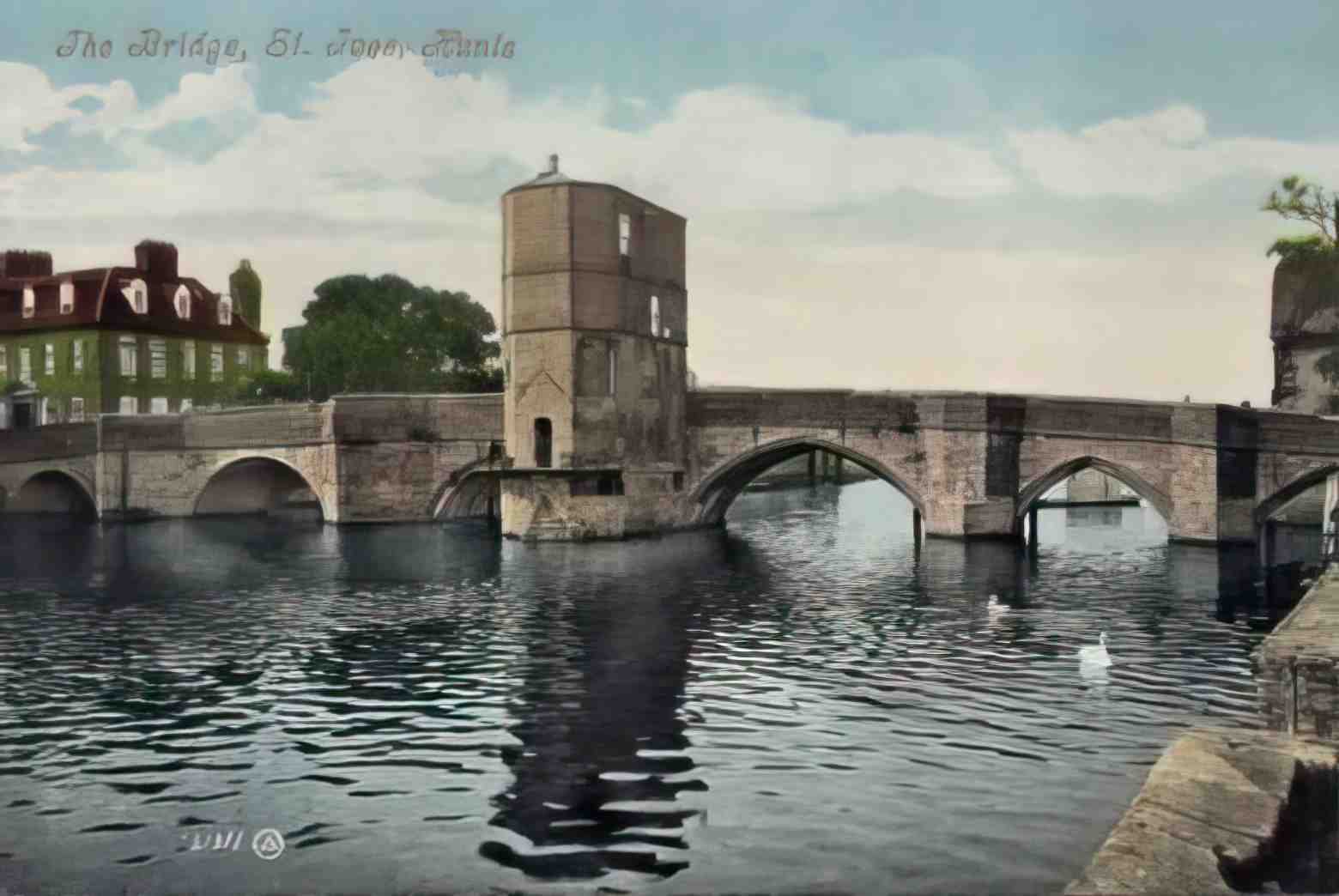 Huntingdonshire St Ives The Bridge Vintage A4 Photo Print
