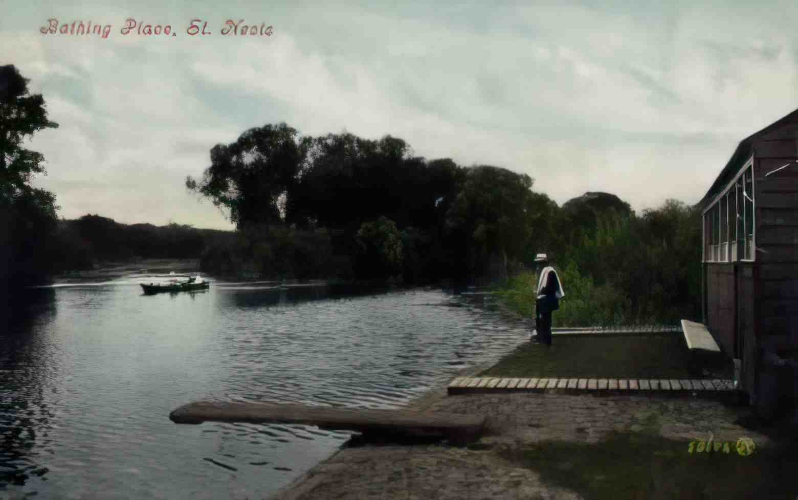 Huntingdonshire St Neots Bathing Place Vintage A4 Photo Print