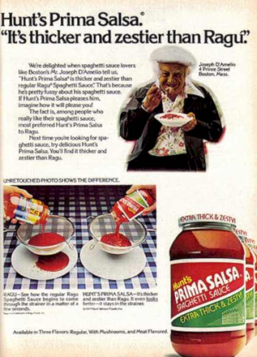 Hunts Prima Salsa Vintage Retro Advert Ads A4 Photo Print