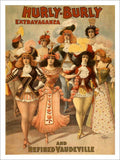 Hurly Burly Vaudeville Vintage Retro Advert Poster A4 Photo Print
