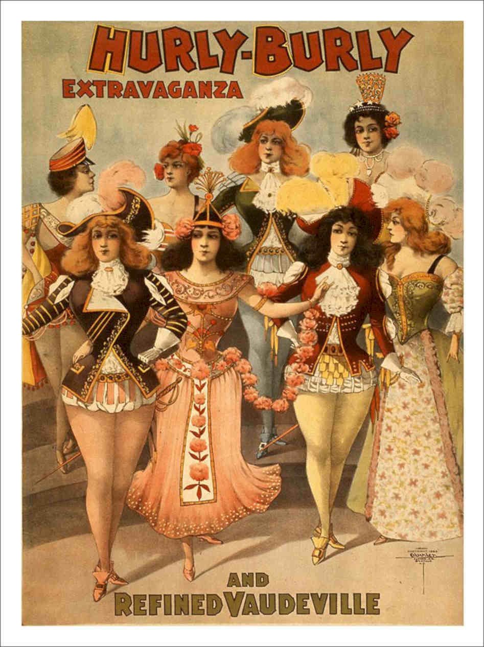 Hurly Burly Vaudeville Vintage Retro Advert Poster A4 Photo Print