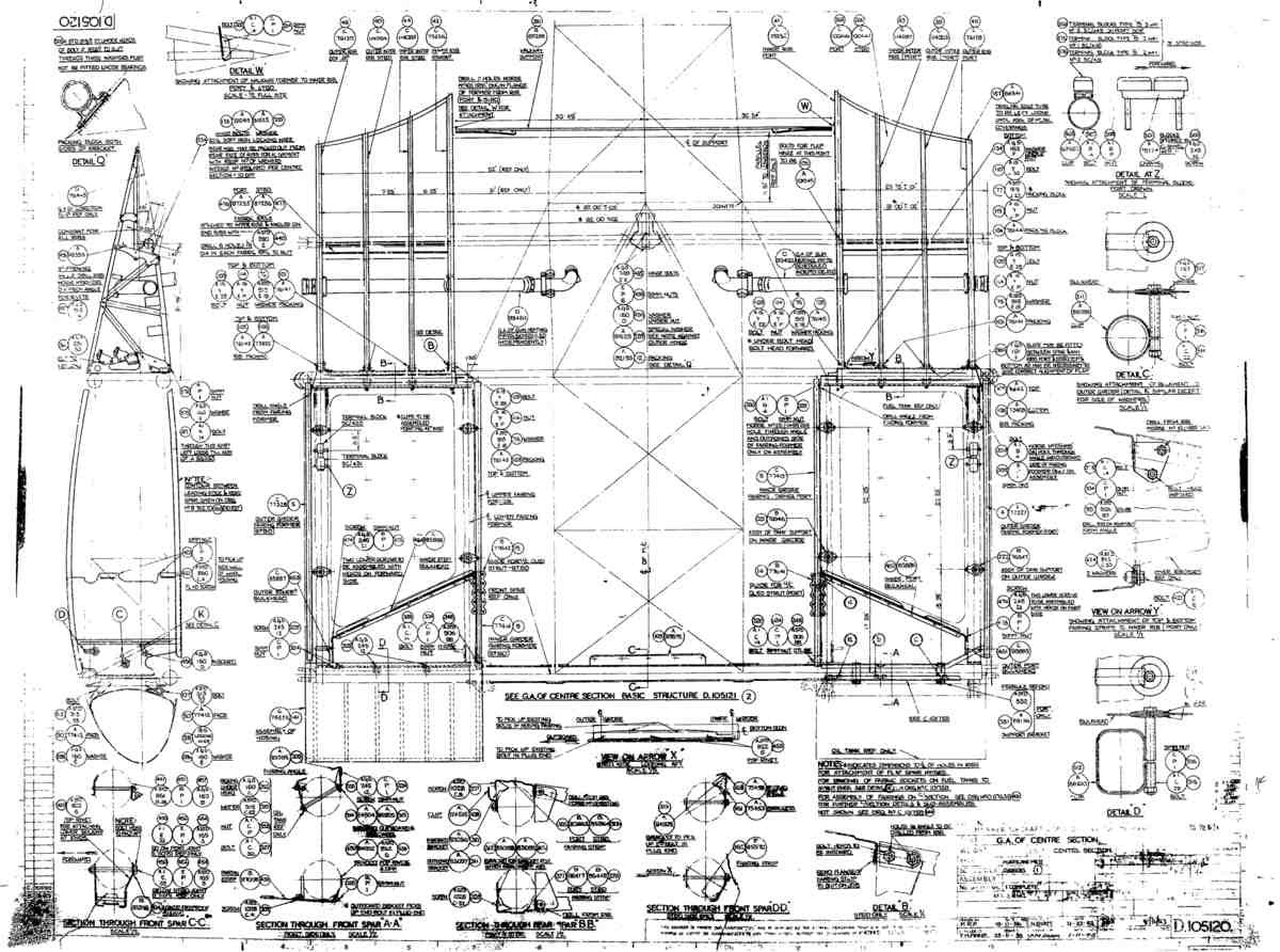 Hurricane Blueprints 000007AH A4 Photo Print