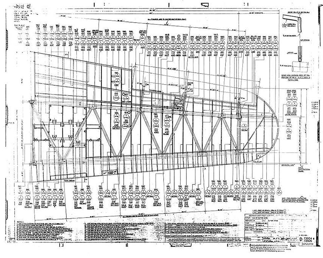 Hurricane MK1 Blueprints D73504 5 A4 Photo Print