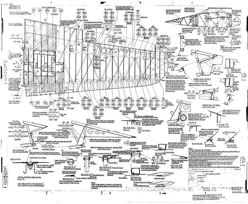 Hurricane MK1 Blueprints D81554&81556 A4 Photo Print
