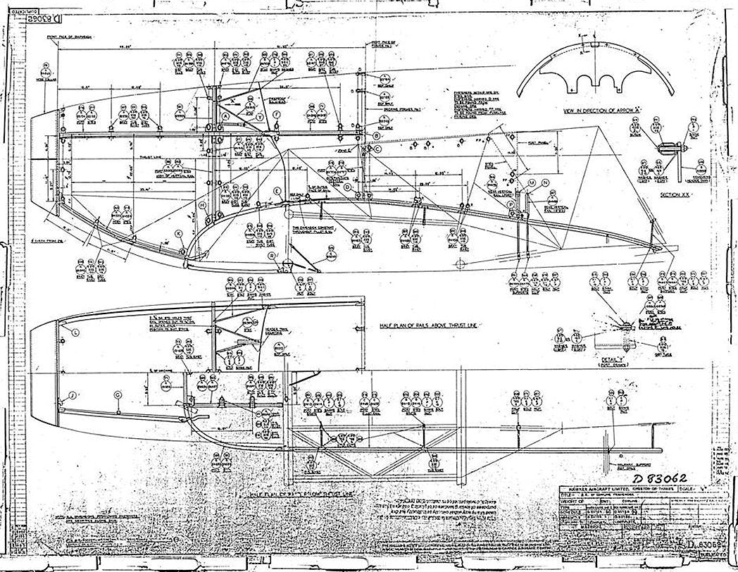 Hurricane MK1 Blueprints D83062 A4 Photo Print