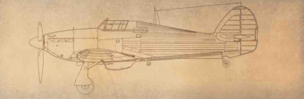 Hurricane MK1 Blueprints Hurri Mk I Metal Wing 01 A4 Photo Print
