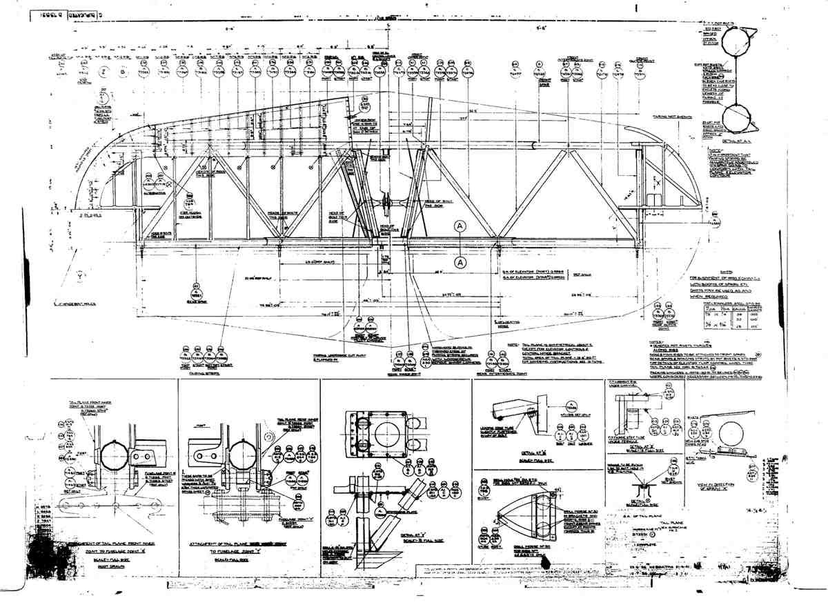 Hurricane MK1 Blueprints Hurri Mk I Tail A4 Photo Print