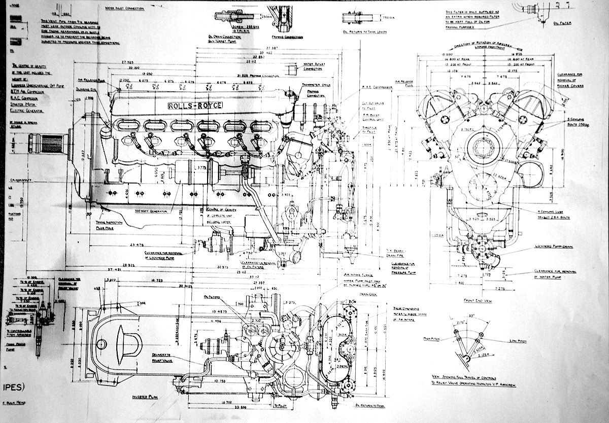 Hurricane MK1 Blueprints IMG_8105 A4 Photo Print