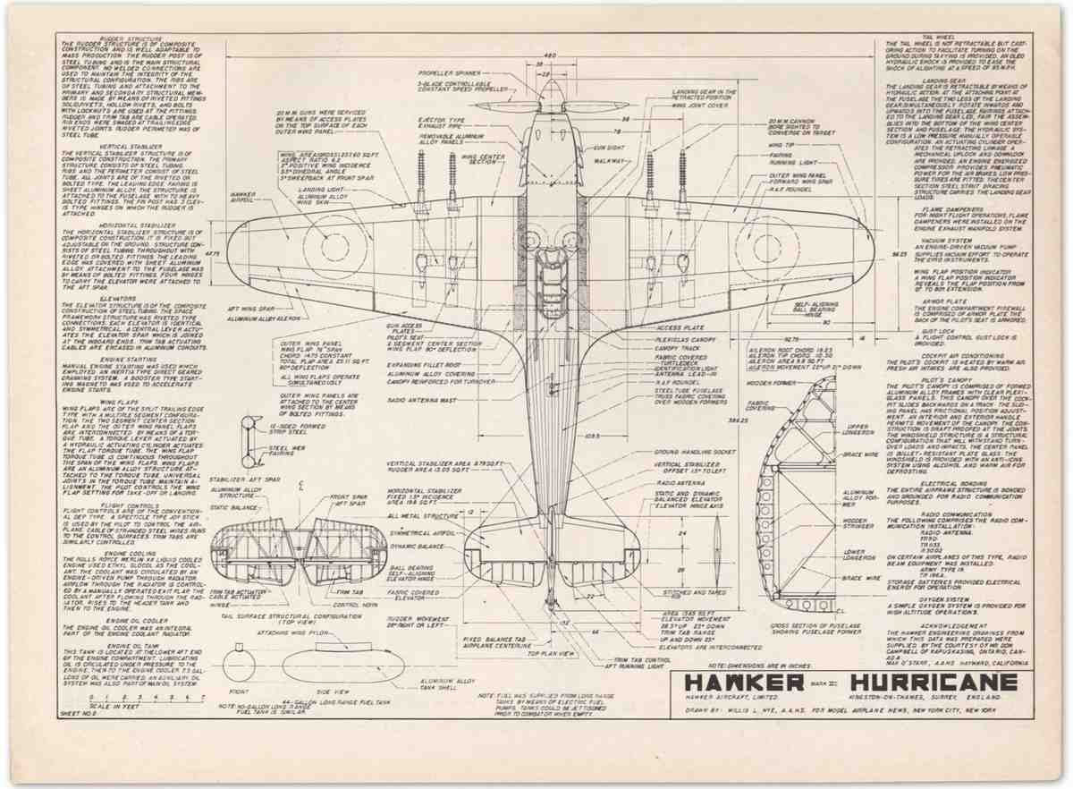 Hurricane NYE Blueprints Sheet 02 A4 Photo Print