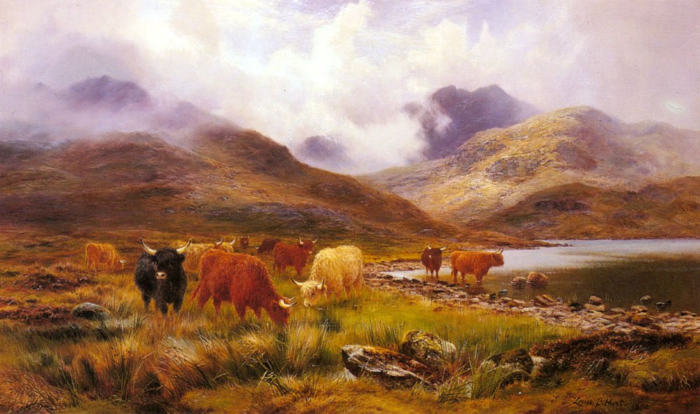 Hurt Louis Bosworth A Misty Day In The Highlands Art A4 Photo Print
