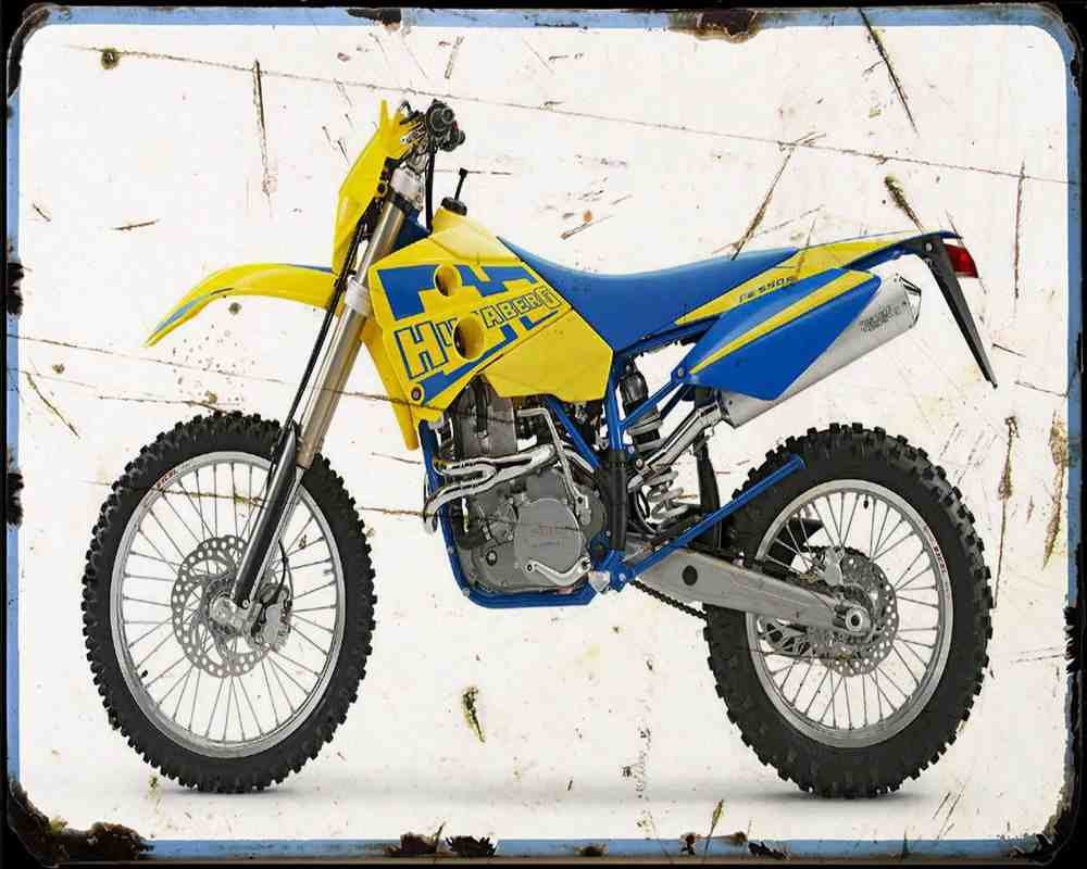 Husaberg Fe 550E A4 Photo Print Motorbike Vintage Aged