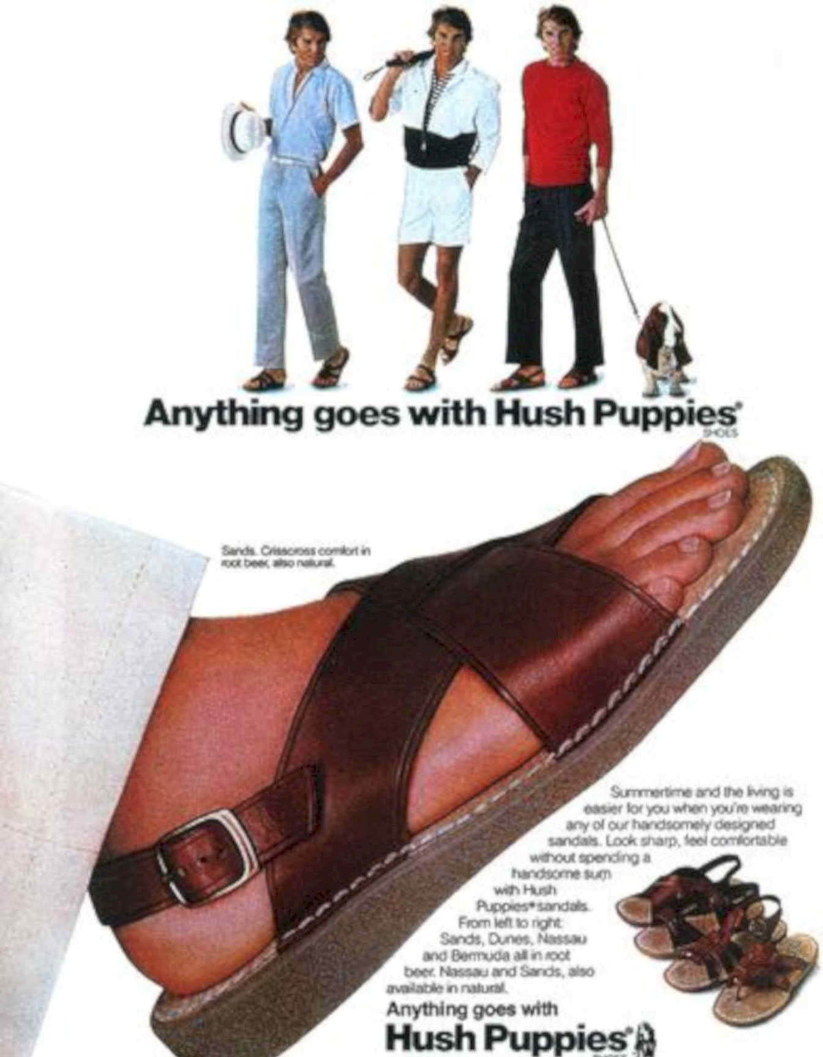 Hush Puppies Sandals Vintage Retro Advert Poster A4 Photo Print