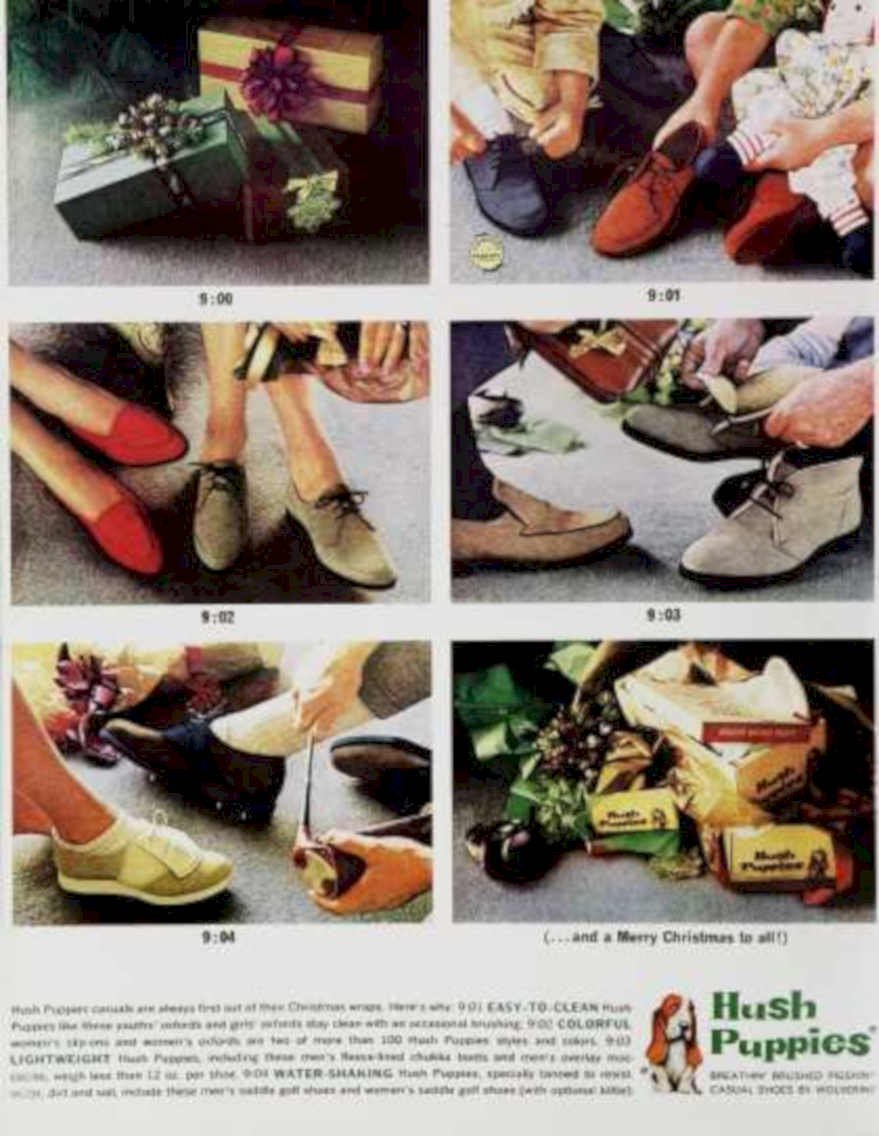Hush Puppies Shoes 2 Vintage Retro Advert Ads A4 Photo Print