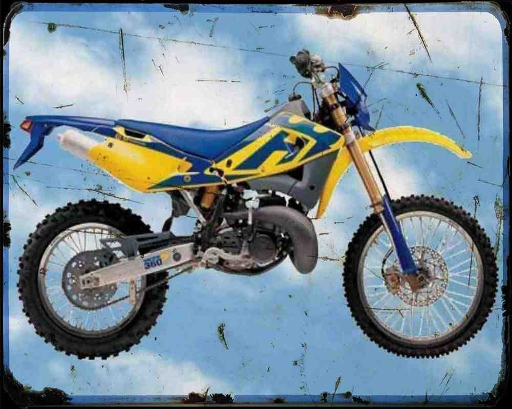 Husqvana Wr360 A4 Photo Print Motorbike Vintage Aged