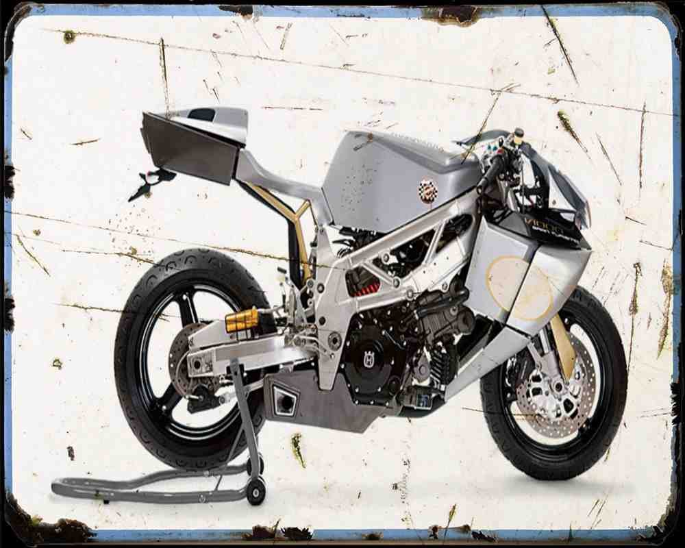 Husqvarna V1000 A4 Photo Print Motorbike Vintage Aged