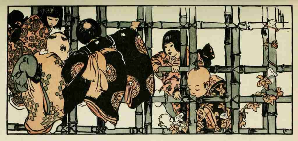 Hyde Helen 1868 1919 The Bamboo fence The Studio 1911 A4 Photo Print