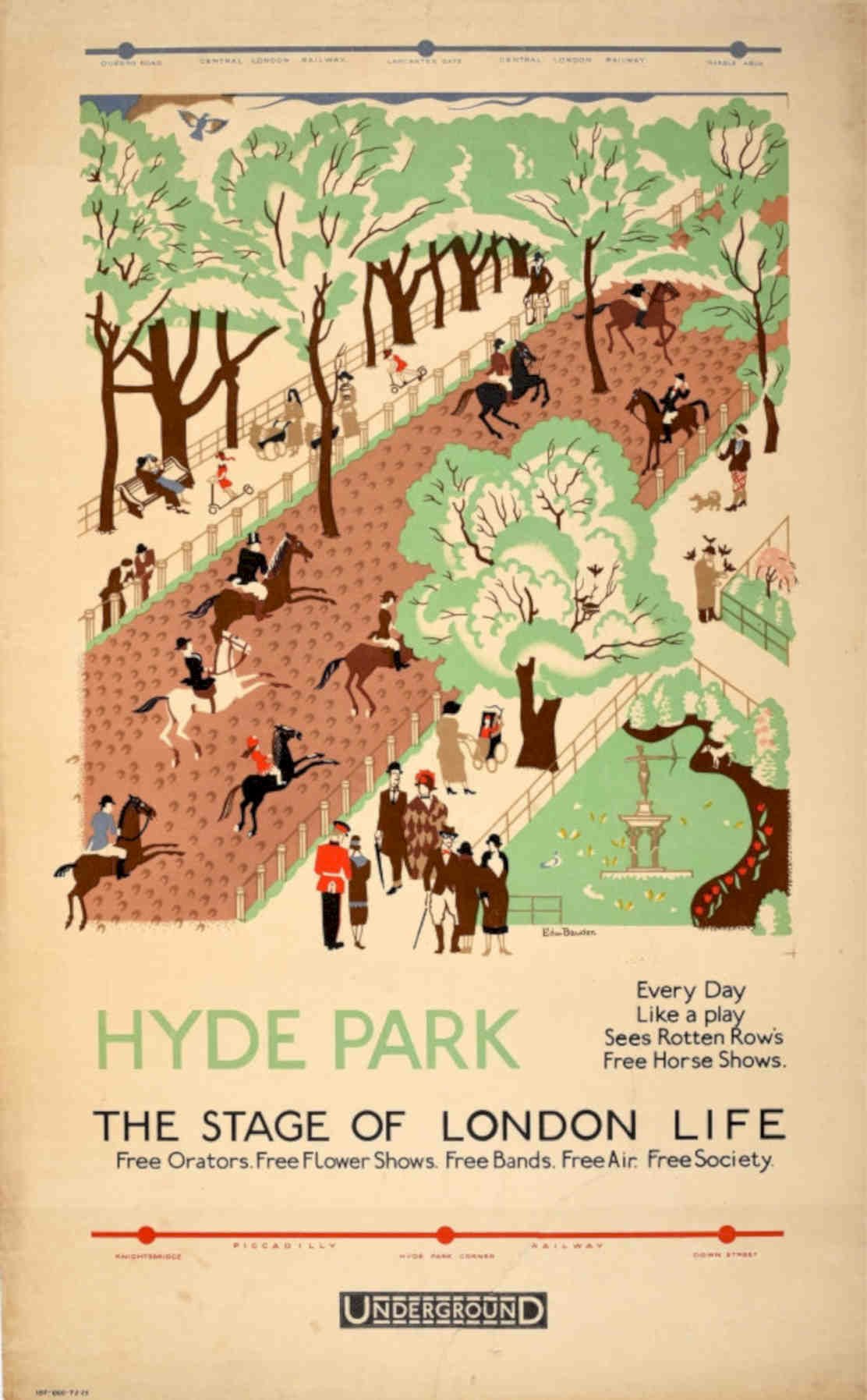 Hyde Park 1930s Vintage Retro Advert Poster A4 Photo Print