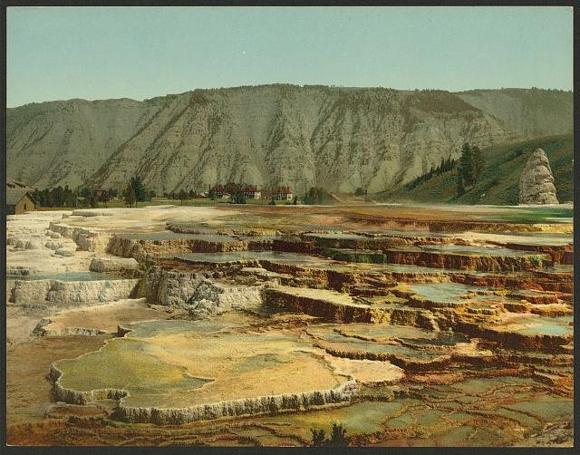Hymen Terrace II Yellowstone National Park Vintage A4 Photo Print
