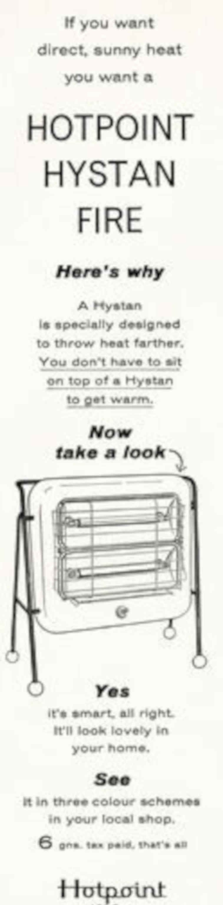 Hystan Fire Heater Vintage Retro Advert Poster A4 Photo Print