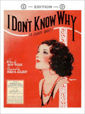 I Dont Know Why Sheet Music Vintage Retro Advert Poster A4 Photo Print