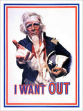 I Want Out Anti War Poster 1970s Vintage Retro Advert Poster A4 Photo Print