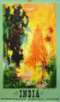 INDIA SANDINAVIA AIRLINES Vintage Advert A4 Photo Print