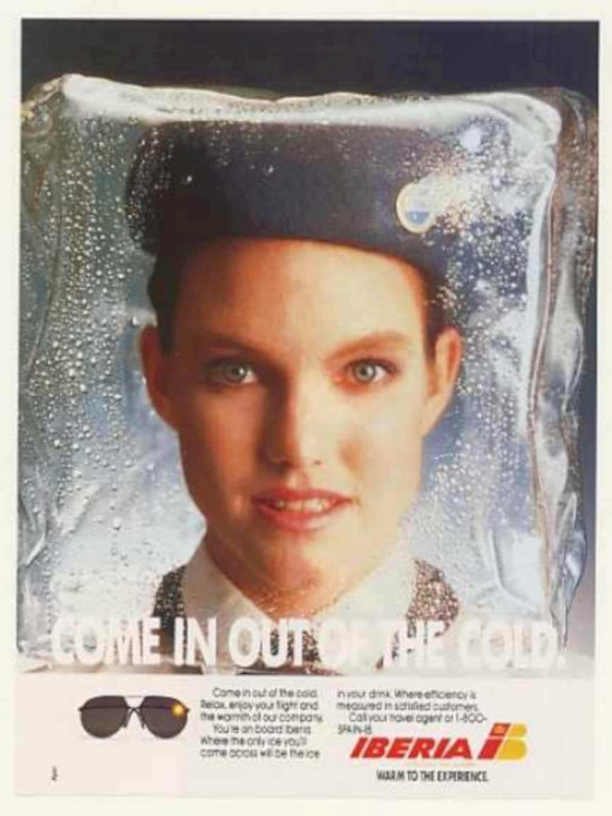 Iberia Ice Bag Vintage Retro Advert Ads A4 Photo Print