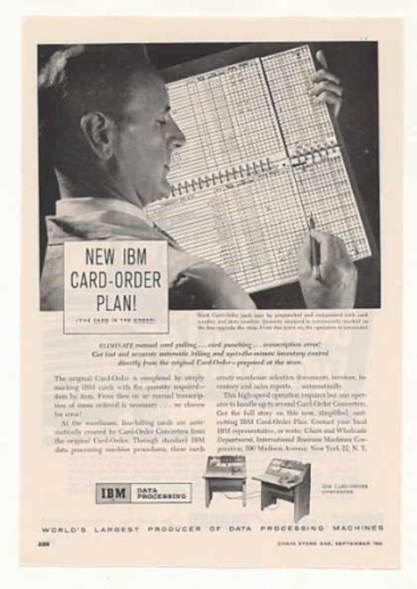 Ibm Card Order Vintage Retro Advert Ads A4 Photo Print