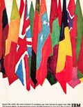 Ibm Global Flags Vintage Retro Advert Poster A4 Photo Print