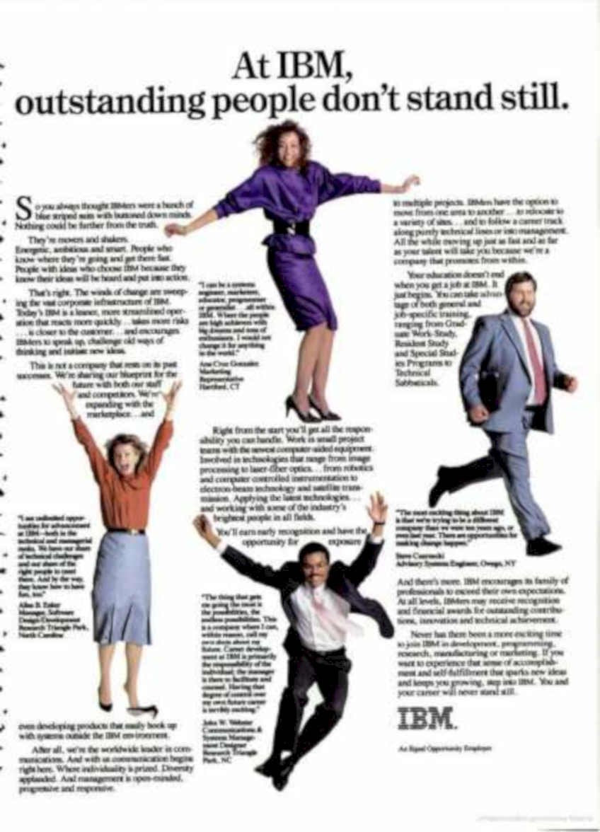 Ibm People Office Vintage Retro Advert Ads A4 Photo Print