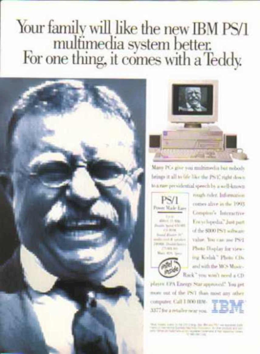 Ibm Ps1 Teddy Vintage Retro Advert Ads A4 Photo Print