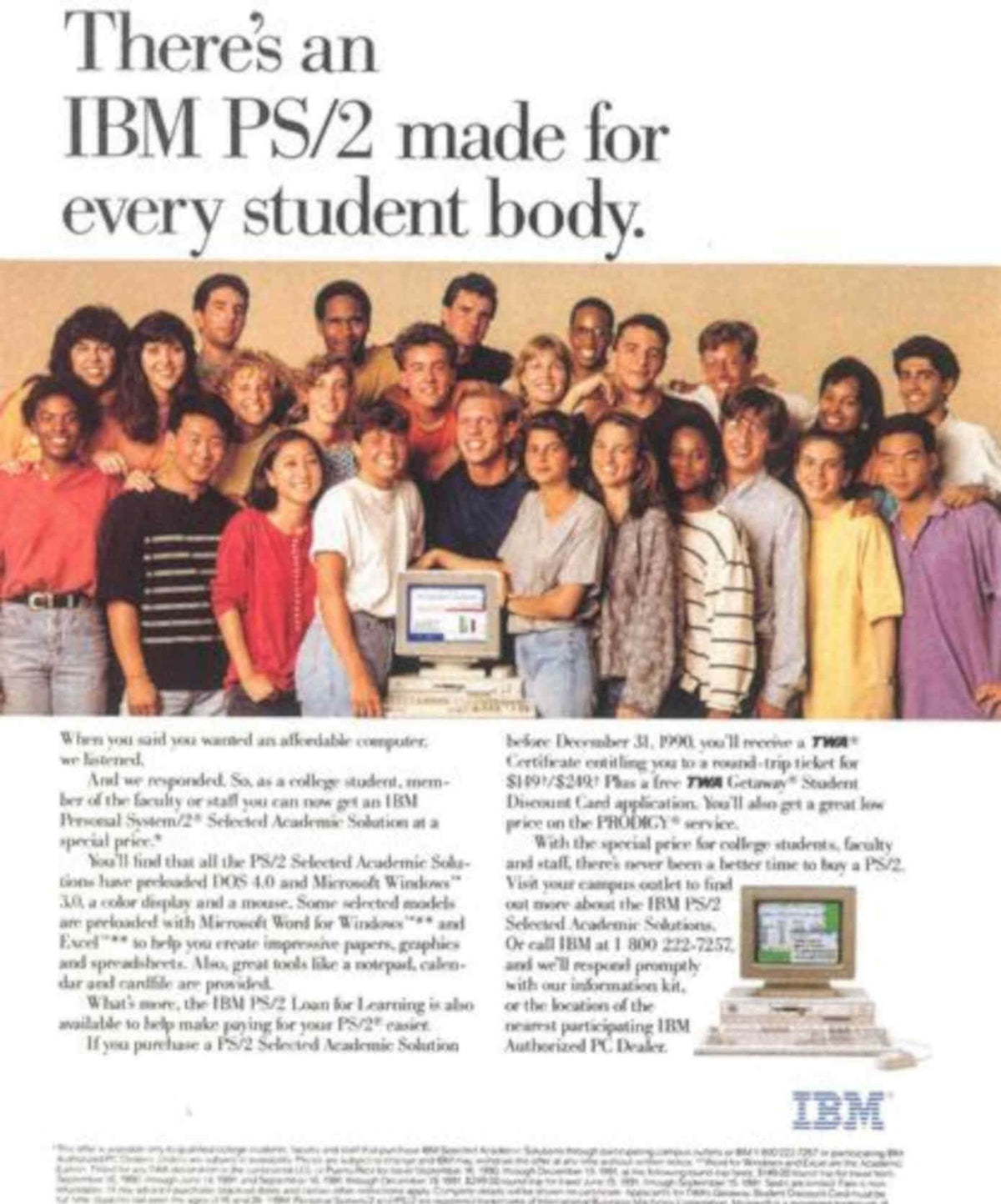 Ibm Ps2 Students Vintage Retro Advert Poster A4 Photo Print