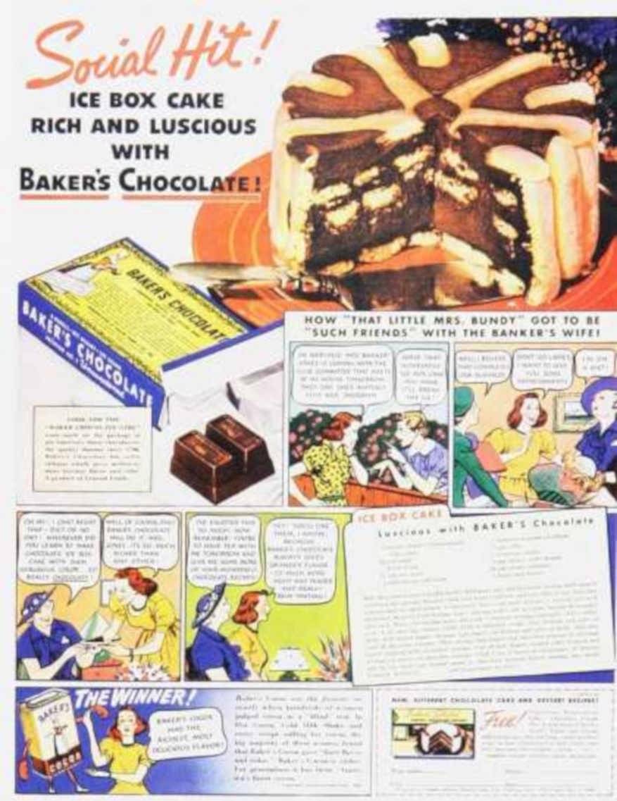 Ice Box Cake Vintage Retro Advert Ads A4 Photo Print