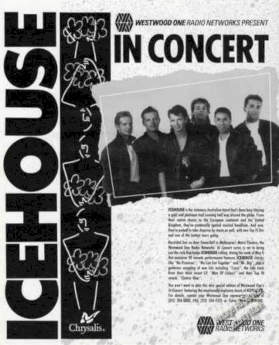 Icehouse Concert Chrysalis Vintage Retro Advert Ads A4 Photo Print