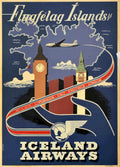 Icelandair Europe Travel Vintage Retro Advert Poster A4 Photo Print