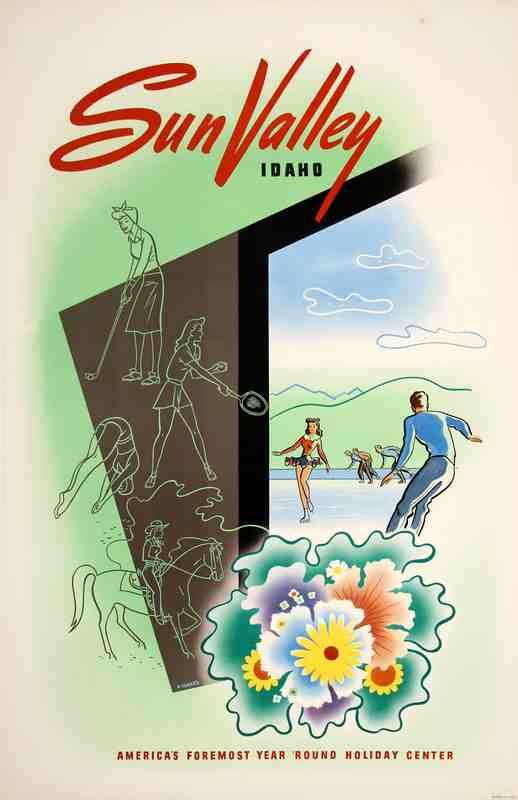 Idaho 1950S Sun Valley Four Seasons Willmarth Skating Vintage Advert A4 Photo Print