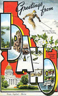 Idaho Luggage Label Vintage A4 Photo Print