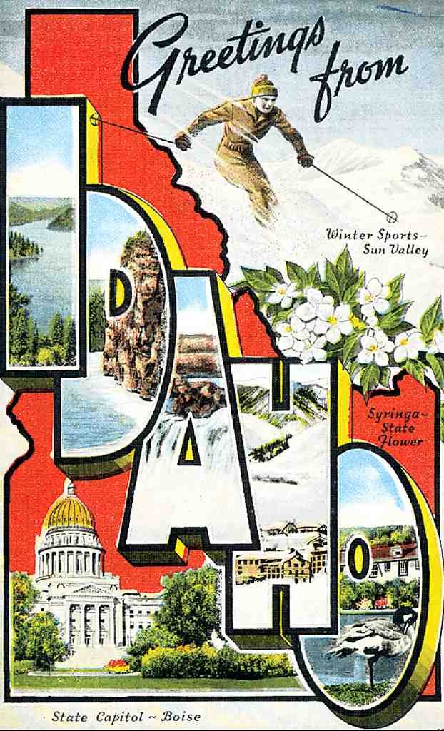 Idaho Luggage Label Vintage A4 Photo Print