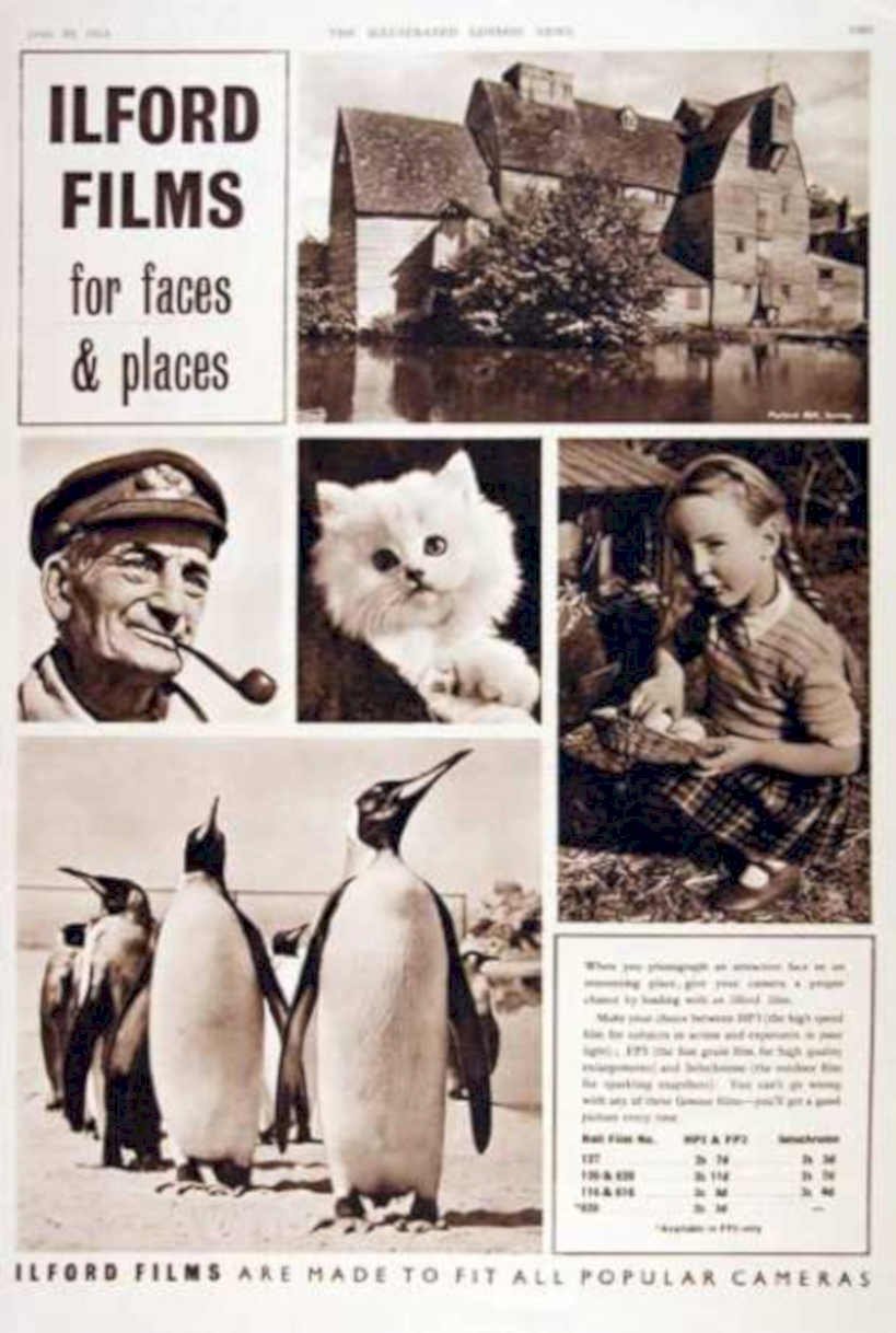 Ilford Faces Places Vintage Retro Advert Ads A4 Photo Print