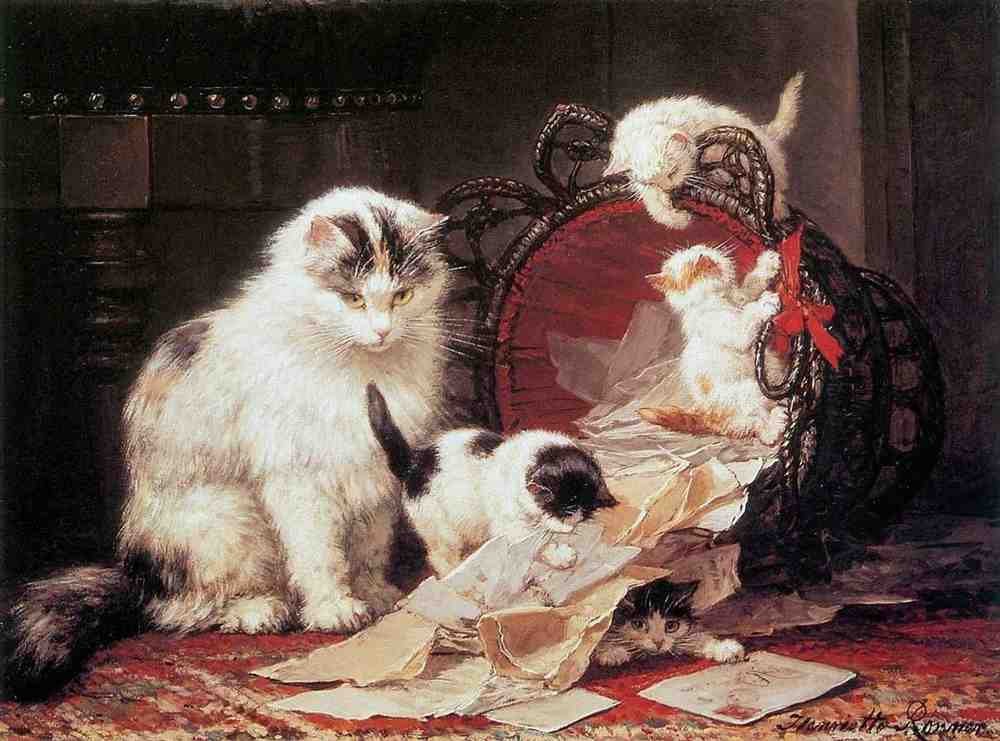 Illustrated Cat Book 1 053 Vintage Illustration A4 Photo Print