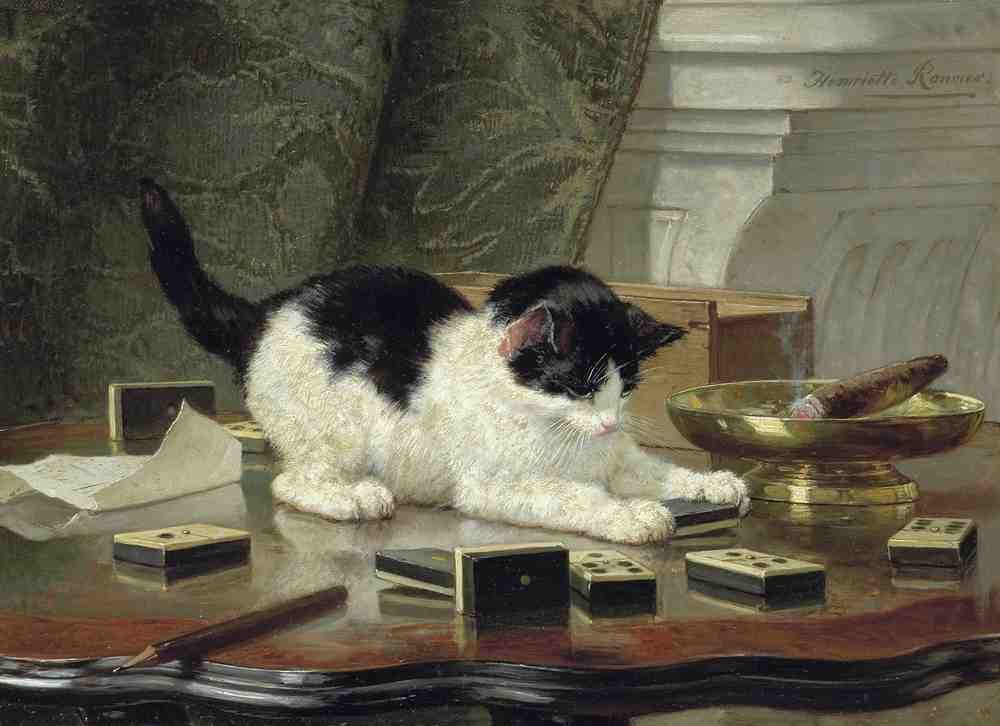 Illustrated Cat Book 1 059 Vintage Illustration A4 Photo Print