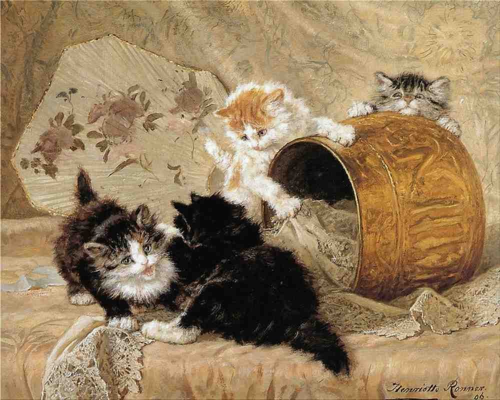 Illustrated Cat Book 1 061 Vintage Illustration A4 Photo Print