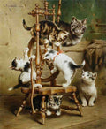 Illustrated Cat Book 1 101 Vintage Illustration A4 Photo Print