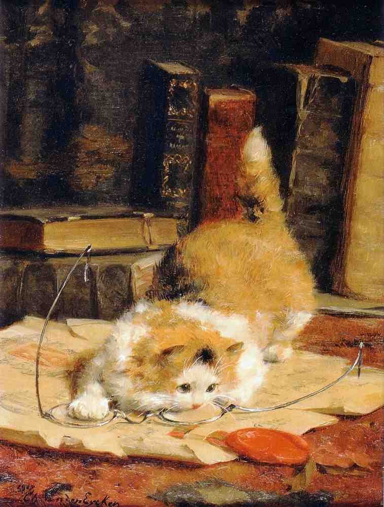 Illustrated Cat Book 1 106 Vintage Illustration A4 Photo Print