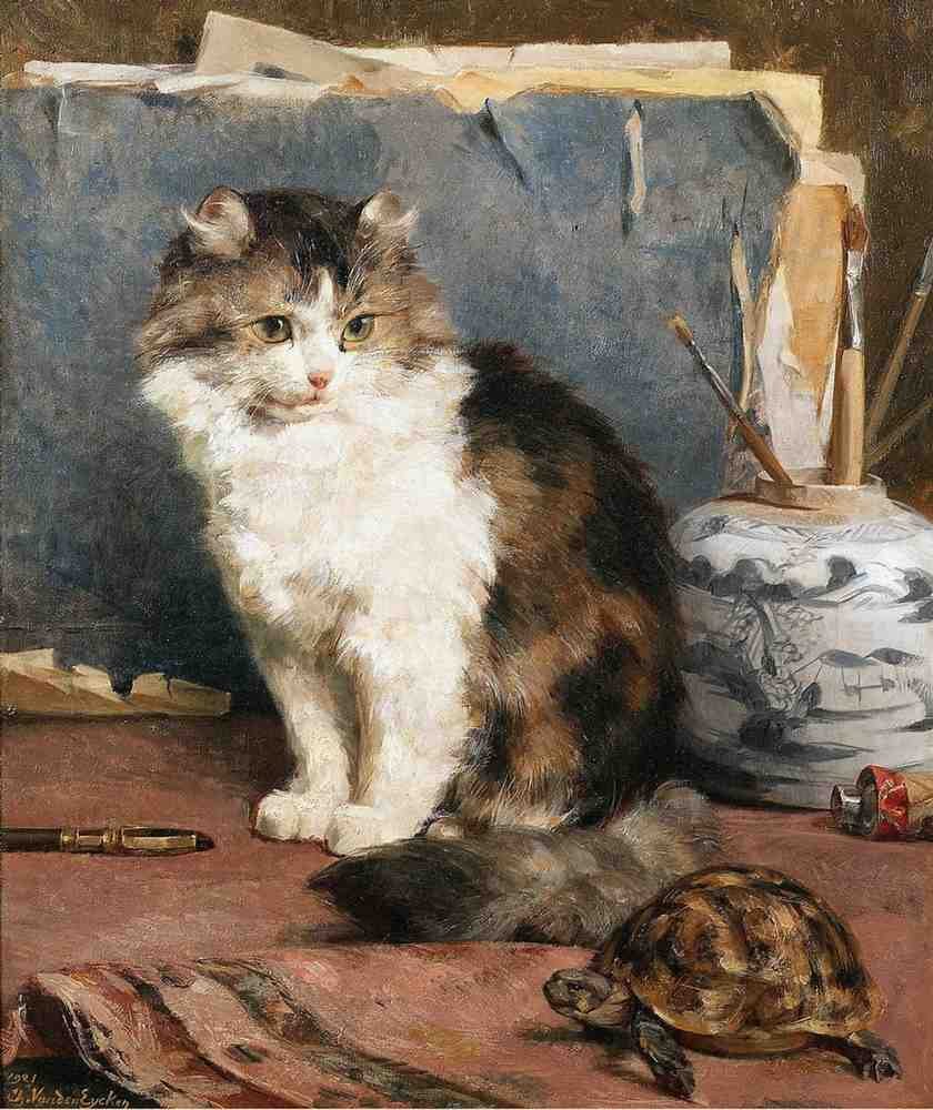 Illustrated Cat Book 1 107 Vintage Illustration A4 Photo Print