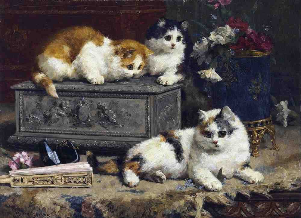 Illustrated Cat Book 1 113 Vintage Illustration A4 Photo Print