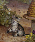 Illustrated Cat Book 1 121 Vintage Illustration A4 Photo Print
