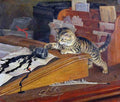 Illustrated Cat Book 1 123 Vintage Illustration A4 Photo Print