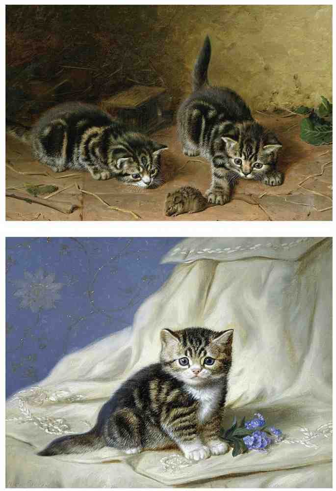 Illustrated Cat Book 2 005 Vintage Illustration A4 Photo Print